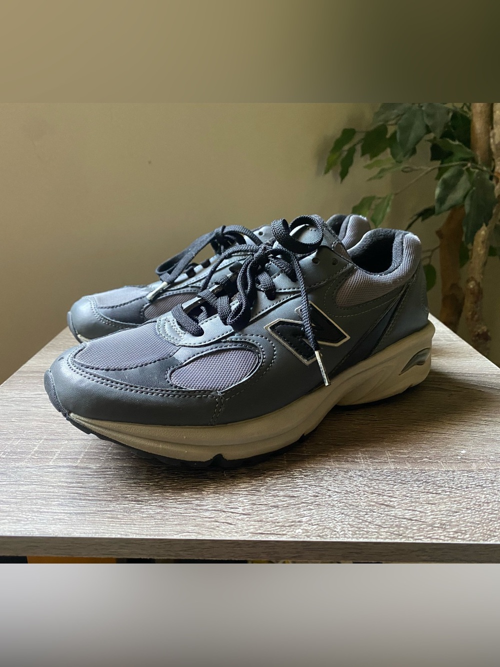 New Balance Gray and Black Lace-Up Sneakers